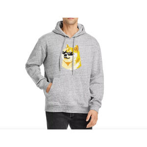 8-Bit by Mostly Heard Rarely Seen Dogecoin Graphic Hoodie Gray Size M 2296